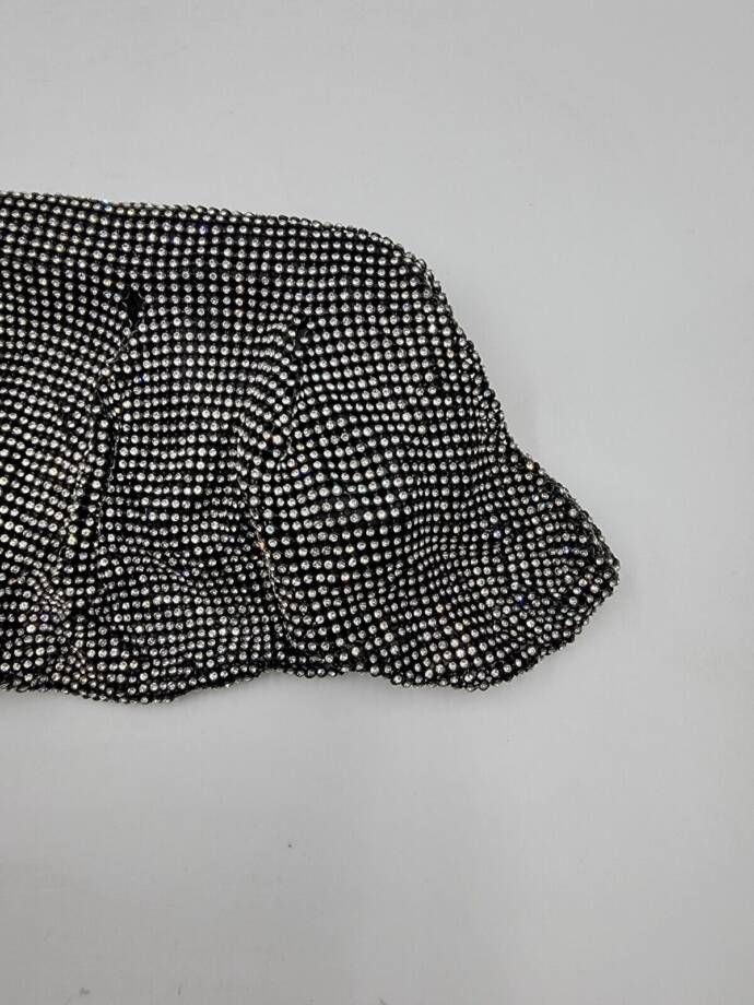 I.N.C. International Concepts Pleated Clutch Women's OS Black Embellished Frame