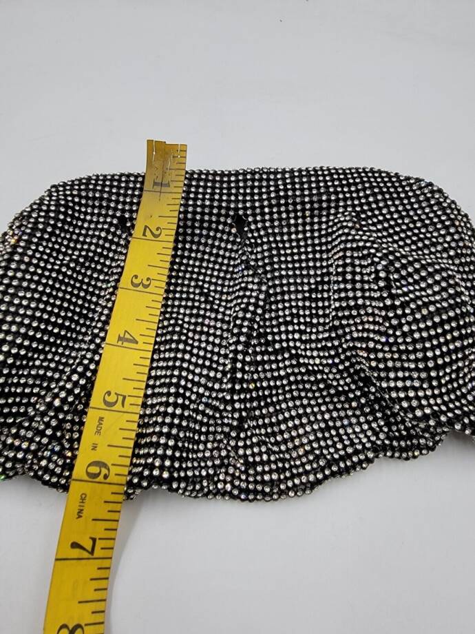 I.N.C. International Concepts Pleated Clutch Women's OS Black Embellished Frame