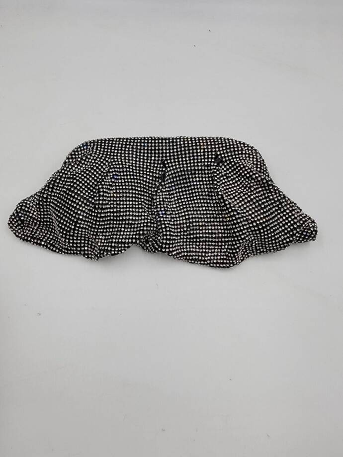 I.N.C. International Concepts Pleated Clutch Women's OS Black Embellished Frame