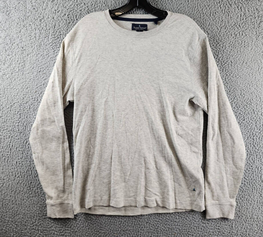 Tailor Vintage Crew Neck Sweatshirt Men's S Oatmeal Heather Pullover Style L/S~