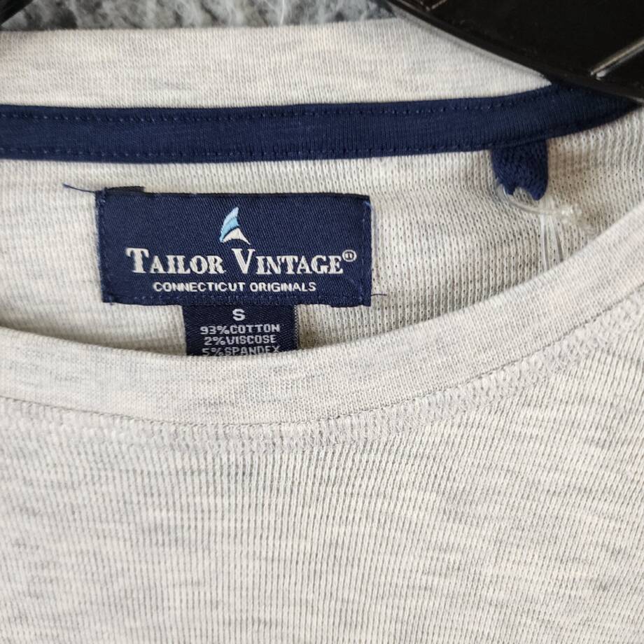 Tailor Vintage Crew Neck Sweatshirt Men's S Oatmeal Heather Pullover Style L/S~