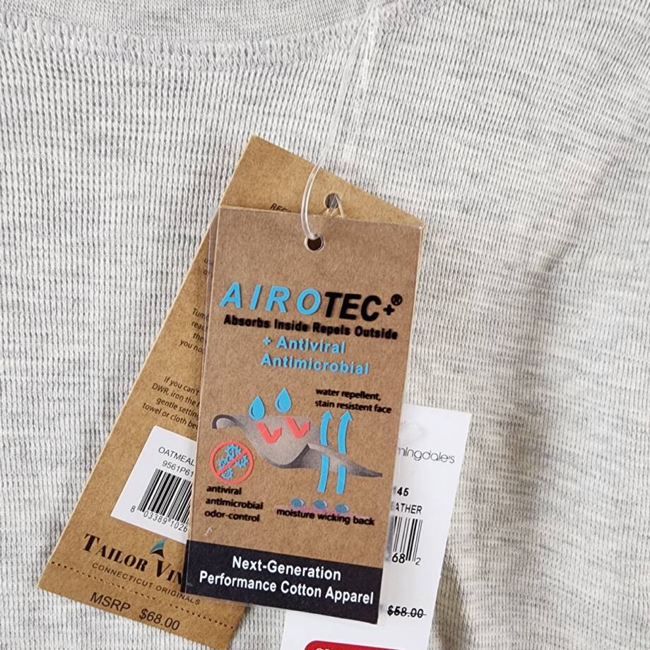 Tailor Vintage Crew Neck Sweatshirt Men's S Oatmeal Heather Pullover Style L/S~