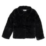 Epic Threads Faux Fur Jacket Toddler Girls 4T Deep Black Hidden Button Closure