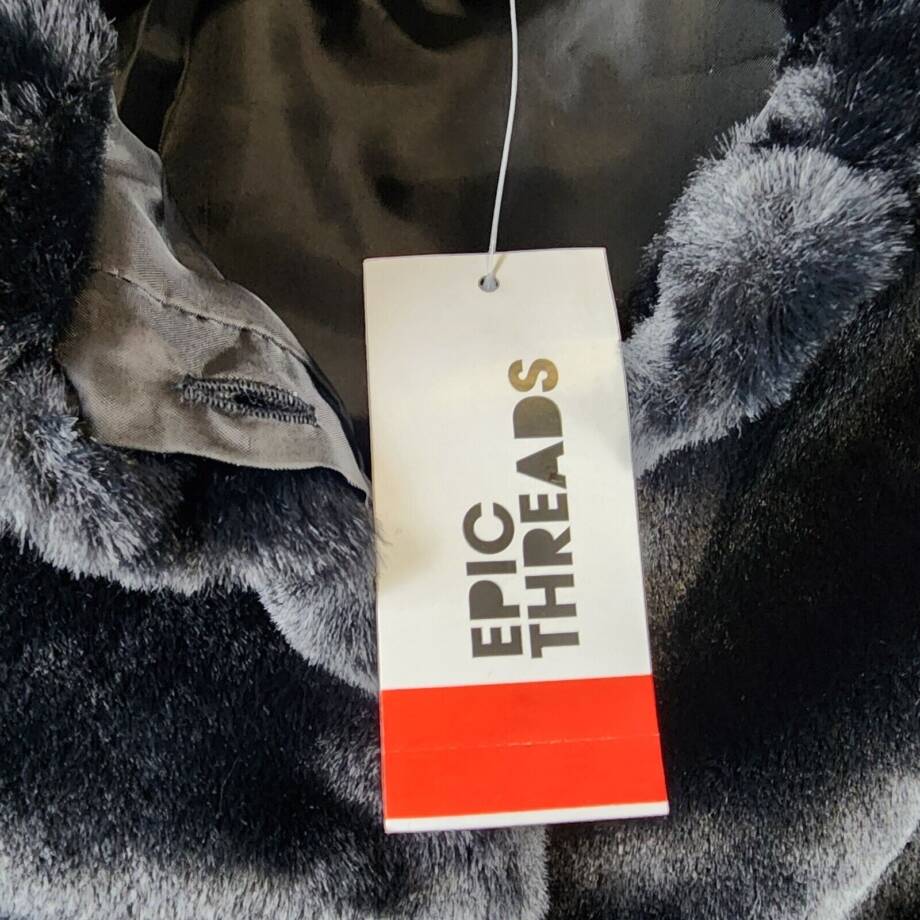 Epic Threads Faux Fur Jacket Toddler Girls 4T Deep Black Hidden Button Closure