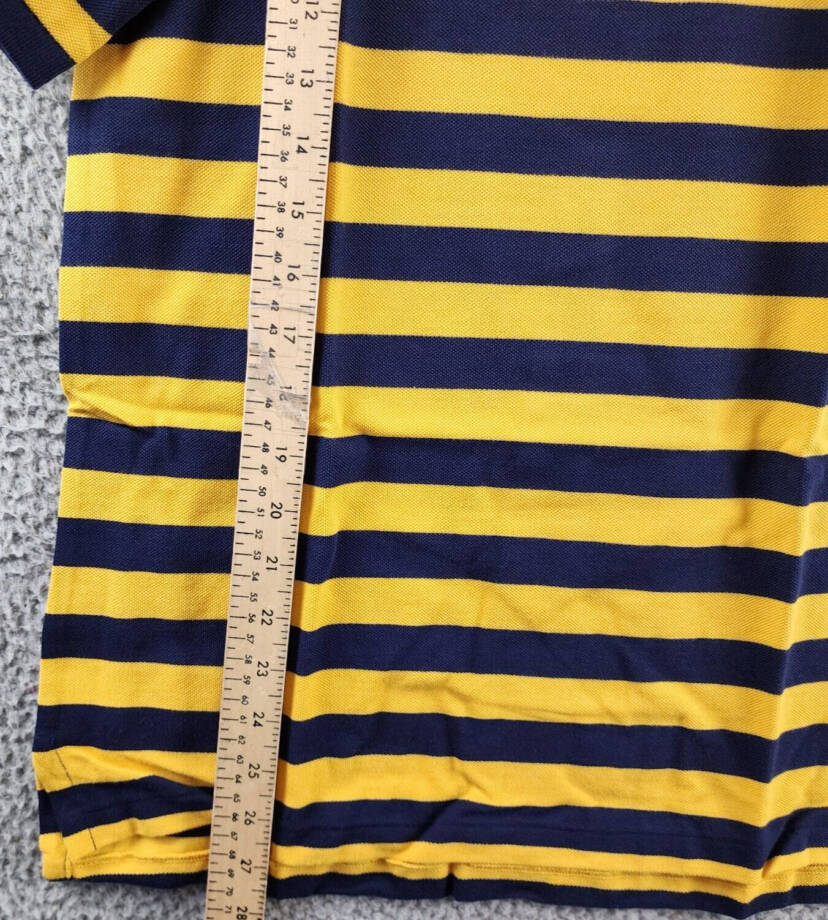Polo Ralph Lauren Stripe Knit Polo Boy's XL (18-20) Yellow Short Sleeve Pullover