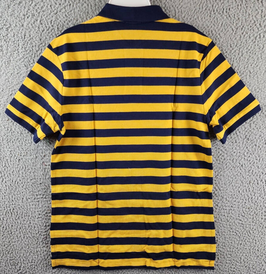 Polo Ralph Lauren Stripe Knit Polo Boy's XL (18-20) Yellow Short Sleeve Pullover