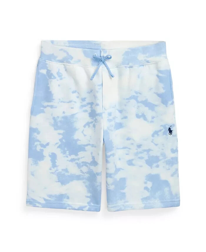 Polo Ralph Lauren Tie-Dye-Print Fleece Shorts Big Boys XL 18/20 Blue Drawstring