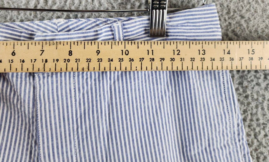 Polo Ralph Lauren Stretch Seersucker Shorts Big Boys 14 Blue/White Zip/Button