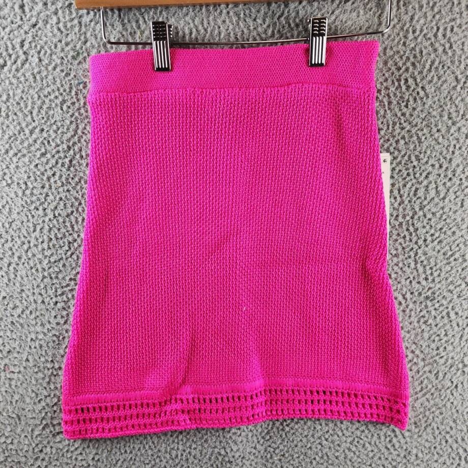 AQUA Crochet Skirt Girls' XL 14/16Hot Pink Elasticized Waistband Pull On Style