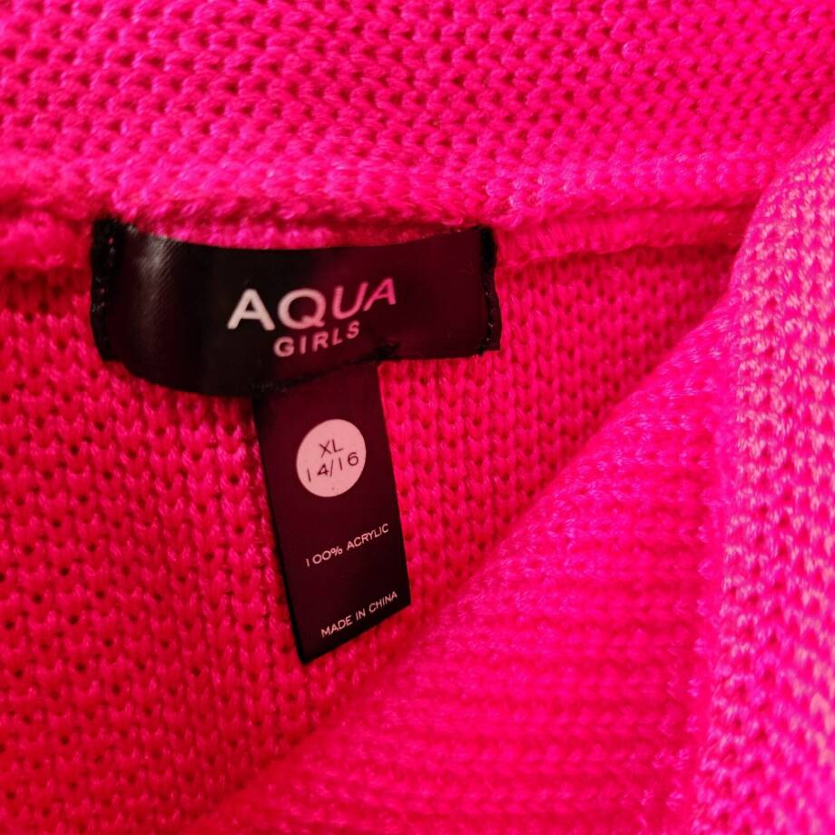 AQUA Crochet Skirt Girls' XL 14/16Hot Pink Elasticized Waistband Pull On Style