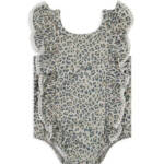 Miniclasix Ruffled Leopard Print One Piece Swimsuit Baby Girls' 18-24M Multi S/S