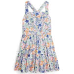 Polo Ralph Lauren Tropical-Print Linen Blend Dress Big Girls 16 Multi Pullover