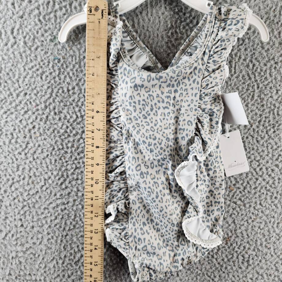 Miniclasix Ruffled Leopard Print One Piece Swimsuit Baby Girls' 18-24M Multi S/S