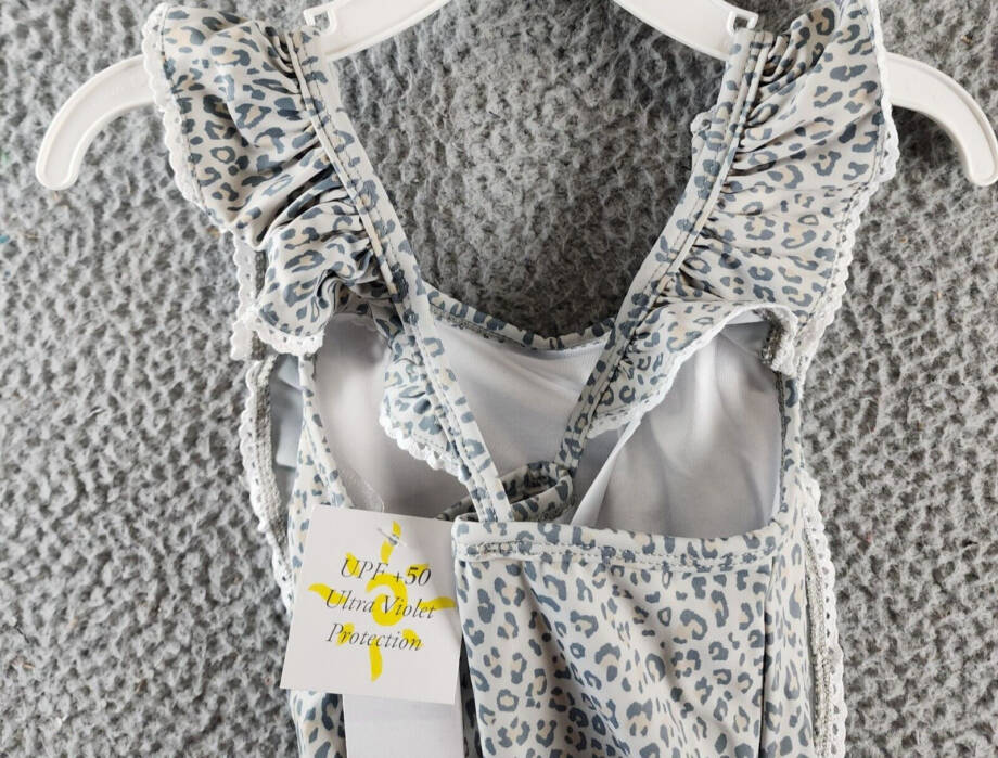 Miniclasix Ruffled Leopard Print One Piece Swimsuit Baby Girls' 18-24M Multi S/S