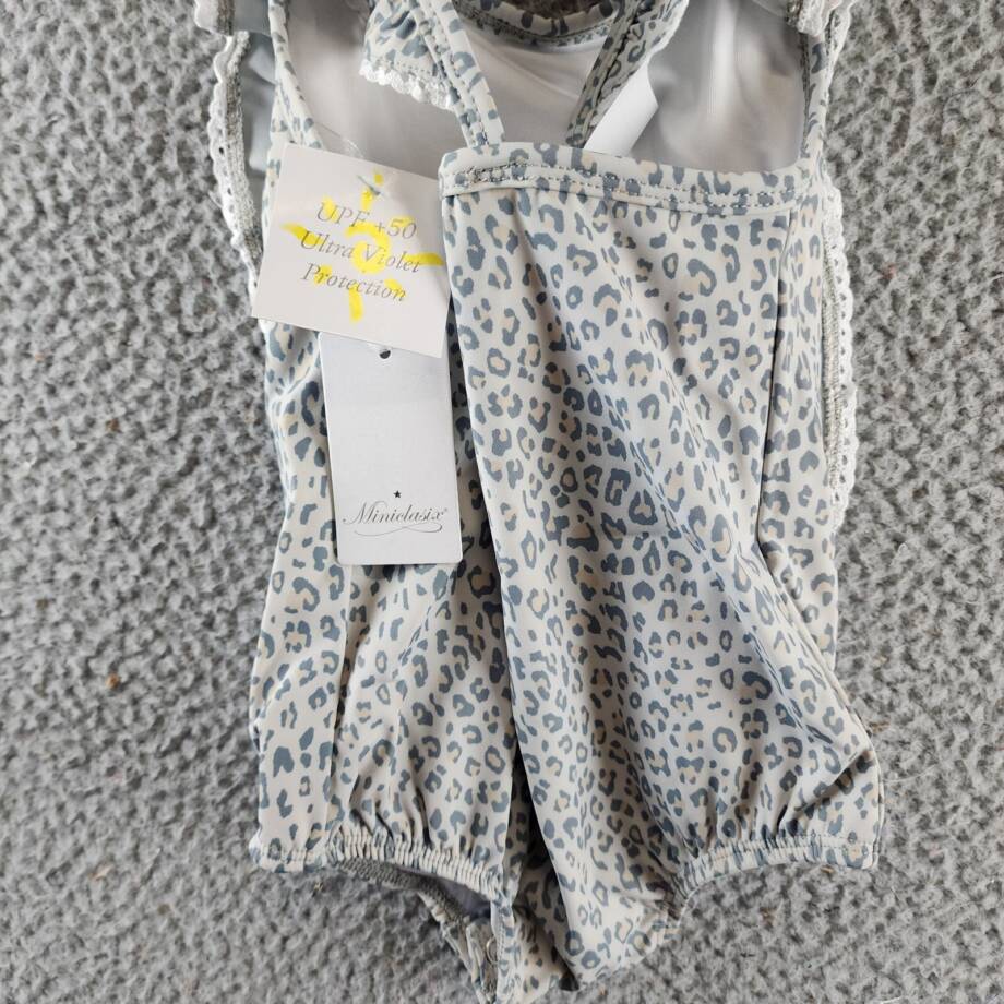 Miniclasix Ruffled Leopard Print One Piece Swimsuit Baby Girls' 18-24M Multi S/S