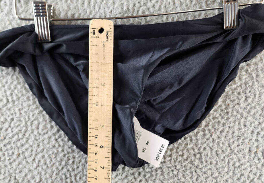 PQ Isla Hipster Bikini Bottom Women's M Black Shirred Elasticized Waist Pull On