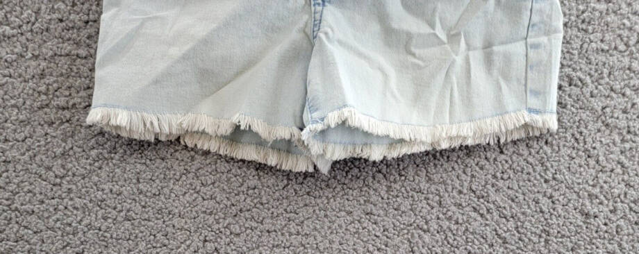 Calvin Klein Boyfriend Denim Cut-Off Shorts Big Girls 7 Light Blue Zip Fly~