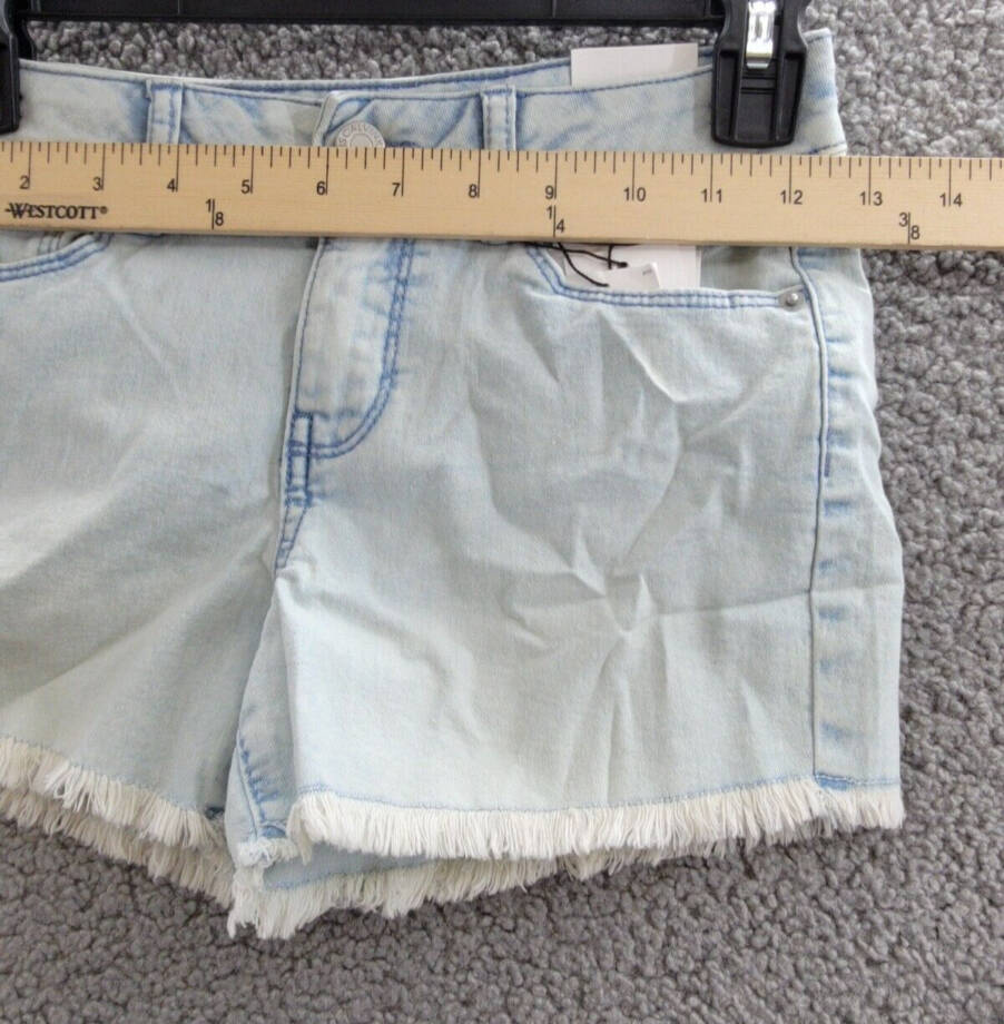 Calvin Klein Boyfriend Denim Cut-Off Shorts Big Girls 7 Light Blue Zip Fly~