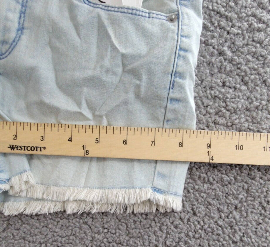 Calvin Klein Boyfriend Denim Cut-Off Shorts Big Girls 7 Light Blue Zip Fly~