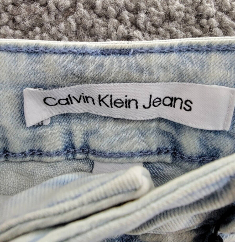 Calvin Klein Boyfriend Denim Cut-Off Shorts Big Girls 7 Light Blue Zip Fly~