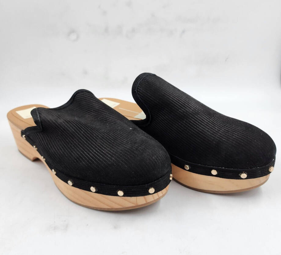 Dolce Vita Closen Studded Clogs Sandals Women's 8 Black Slip On Round Toe~