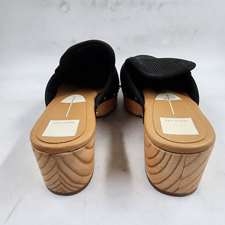 Dolce Vita Closen Studded Clogs Sandals Women's 8 Black Slip On Round Toe~
