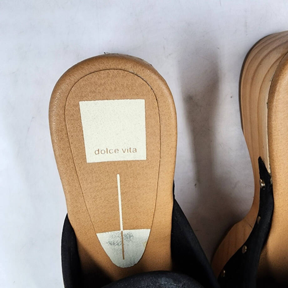 Dolce Vita Closen Studded Clogs Sandals Women's 8 Black Slip On Round Toe~