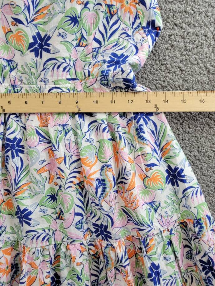 Polo Ralph Lauren Tropical-Print Linen Blend Dress Big Girls 16 Multi Pullover