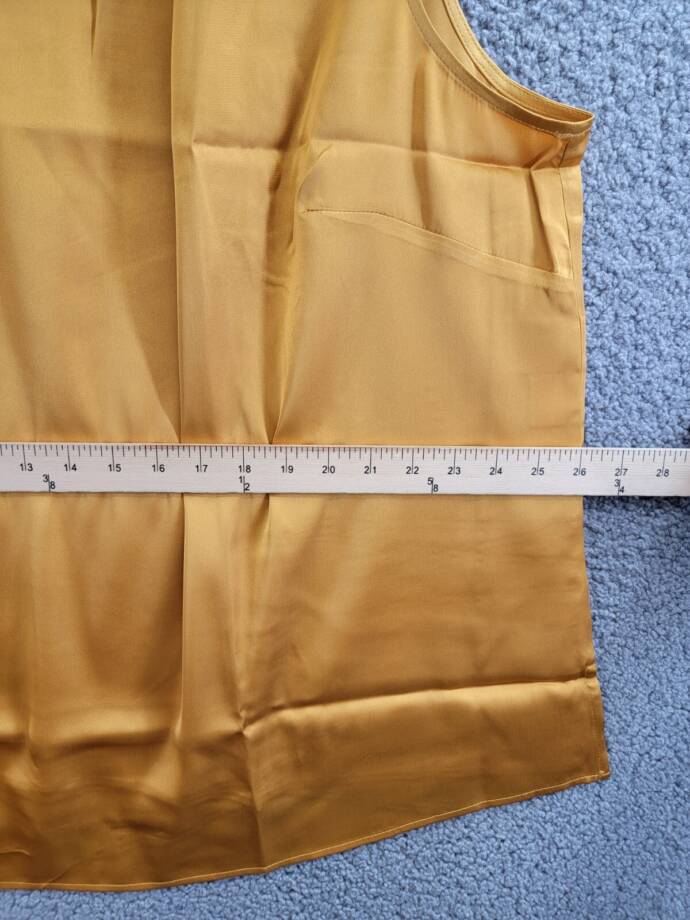 Kasper Plus Size V-Neck Sleeveless Pleat-Shoulder Top Women's 3X Gold Signature