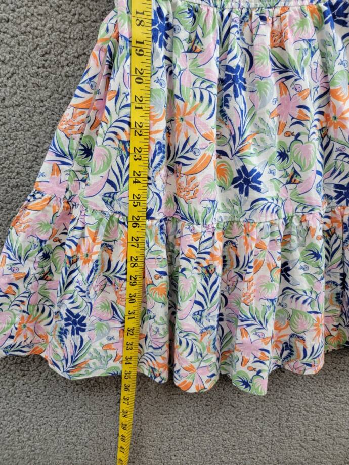 Polo Ralph Lauren Tropical-Print Linen Blend Dress Big Girls 16 Multi Pullover