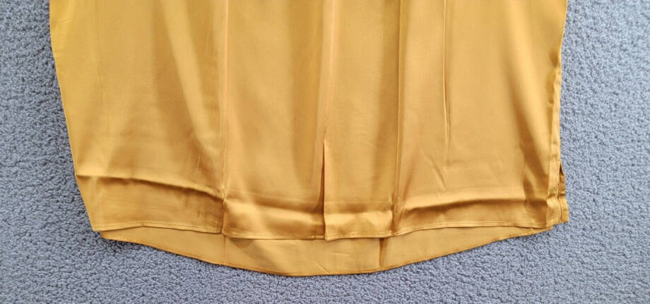 Kasper Plus Size V-Neck Sleeveless Pleat-Shoulder Top Women's 3X Gold Signature