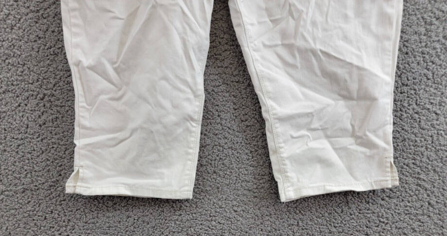 Lee Platinum Skimmer Belted Capri Jeans Women's White Denim Button Zip 12