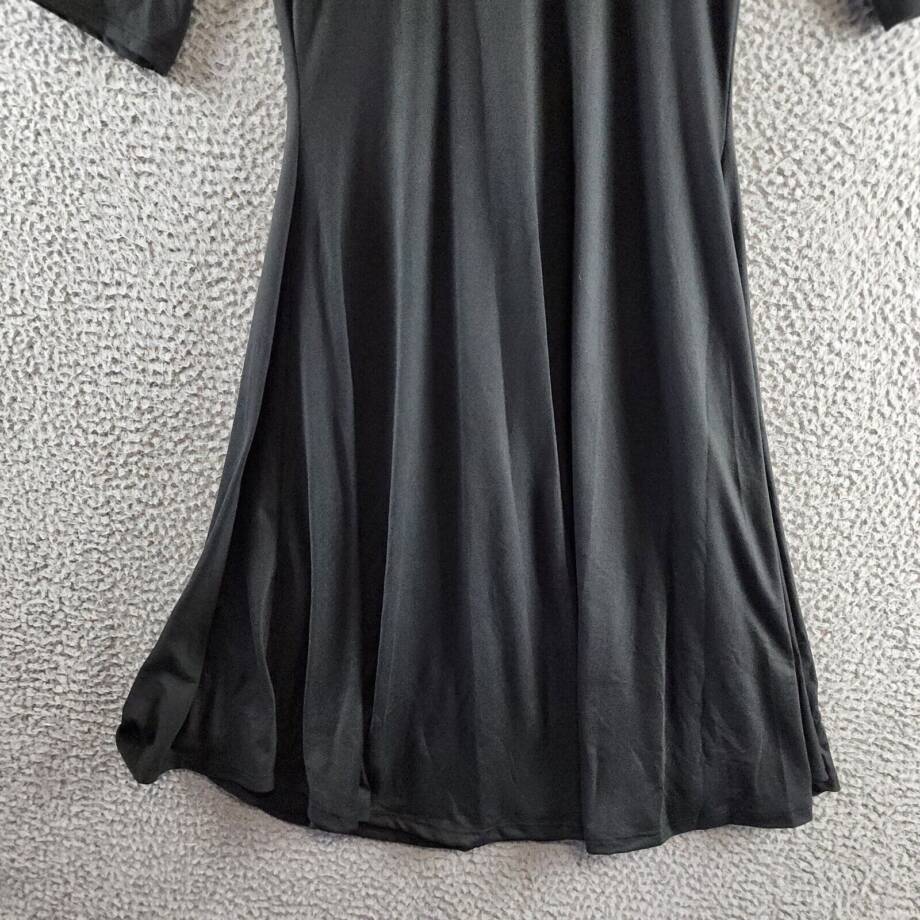 24seven Comfort Apparel Elbow Sleeve Maternity Dress Women's M Black Scoop Neck