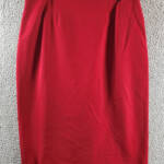 Kasper Crepe Pencil Midi Skirt Women's 10 Fire Red Concealed Back Zip Closure