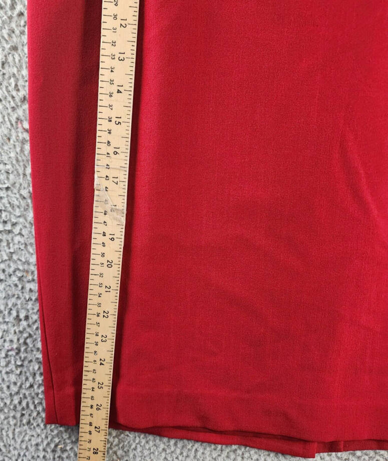 Kasper Crepe Pencil Midi Skirt Women's 10 Fire Red Concealed Back Zip Closure