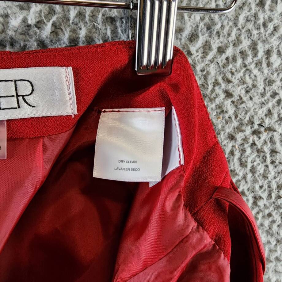 Kasper Crepe Pencil Midi Skirt Women's 10 Fire Red Concealed Back Zip Closure