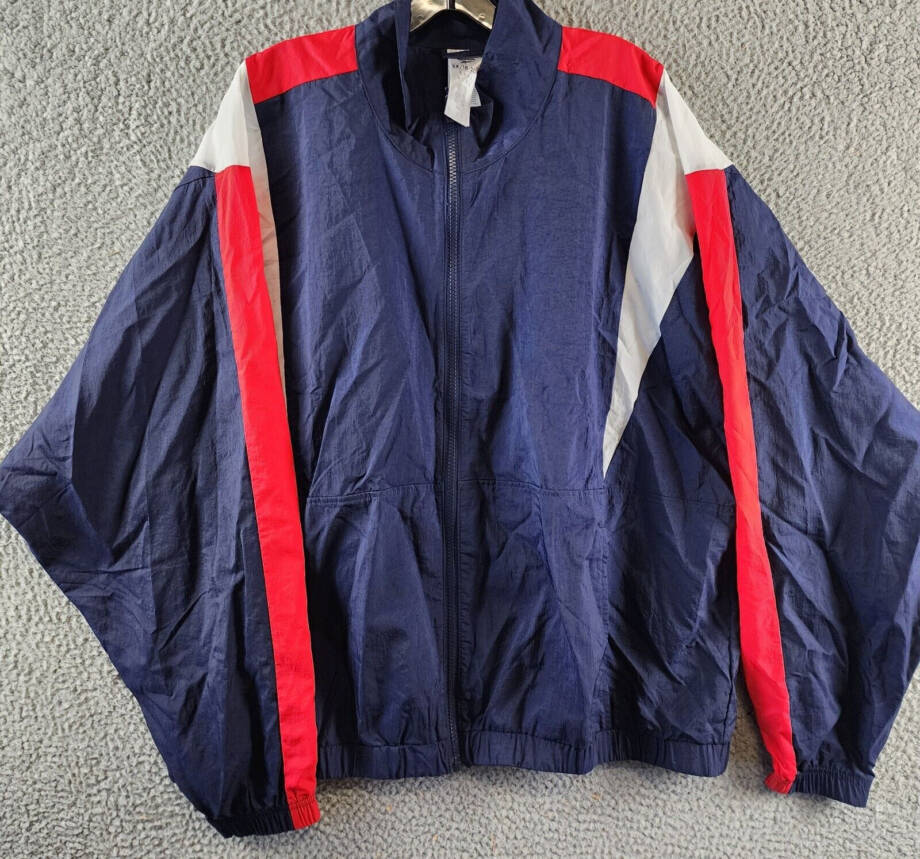 Reebok Plus Back Vector Colorblocked Track Jacket Women's 2X 18-10W Navy Multi