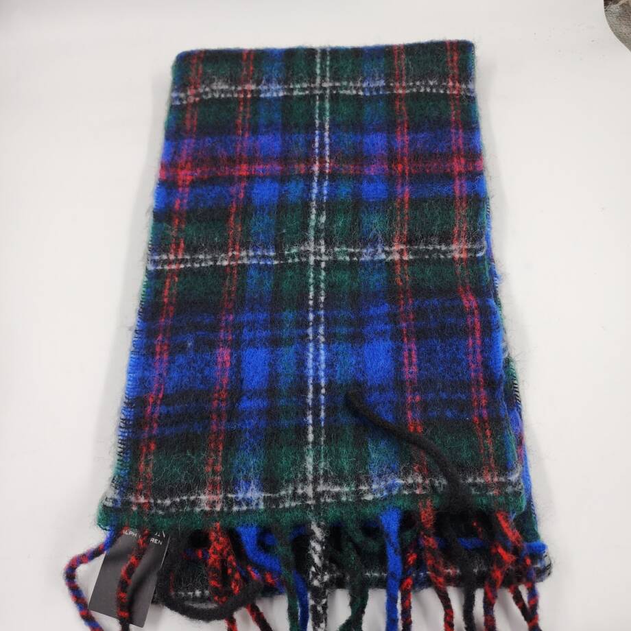 Lauren Ralph Lauren Lofty Scarf w/Crystal Patch Womens O/S Blue Multi Wool Blend