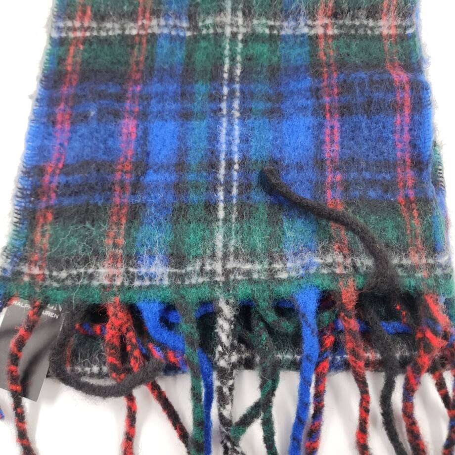 Lauren Ralph Lauren Lofty Scarf w/Crystal Patch Womens O/S Blue Multi Wool Blend