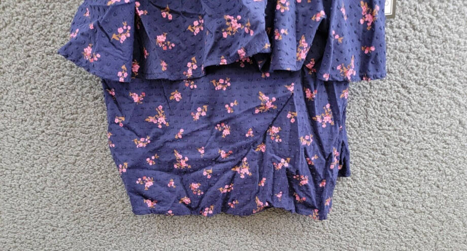 City Studio Floral Print Tiered Sleeveless Dress Juniors S Navy/Magenta Pullover