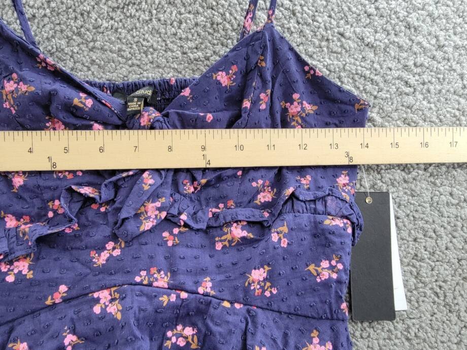 City Studio Floral Print Tiered Sleeveless Dress Juniors S Navy/Magenta Pullover