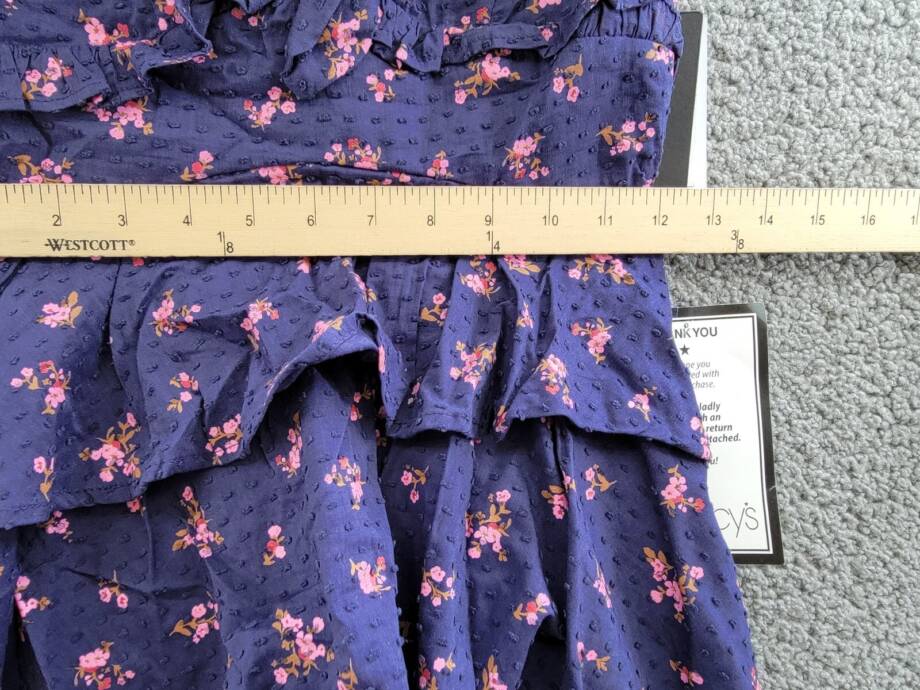 City Studio Floral Print Tiered Sleeveless Dress Juniors S Navy/Magenta Pullover