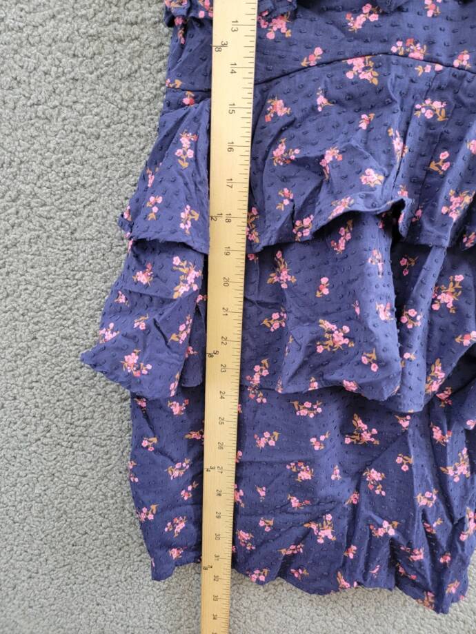 City Studio Floral Print Tiered Sleeveless Dress Juniors S Navy/Magenta Pullover
