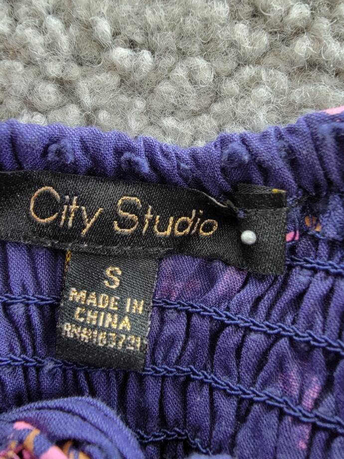 City Studio Floral Print Tiered Sleeveless Dress Juniors S Navy/Magenta Pullover