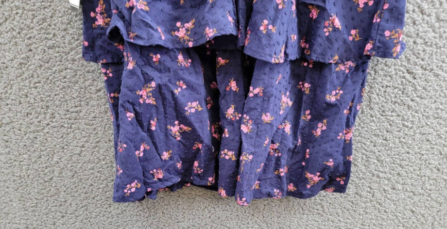 City Studio Floral Print Tiered Sleeveless Dress Juniors S Navy/Magenta Pullover
