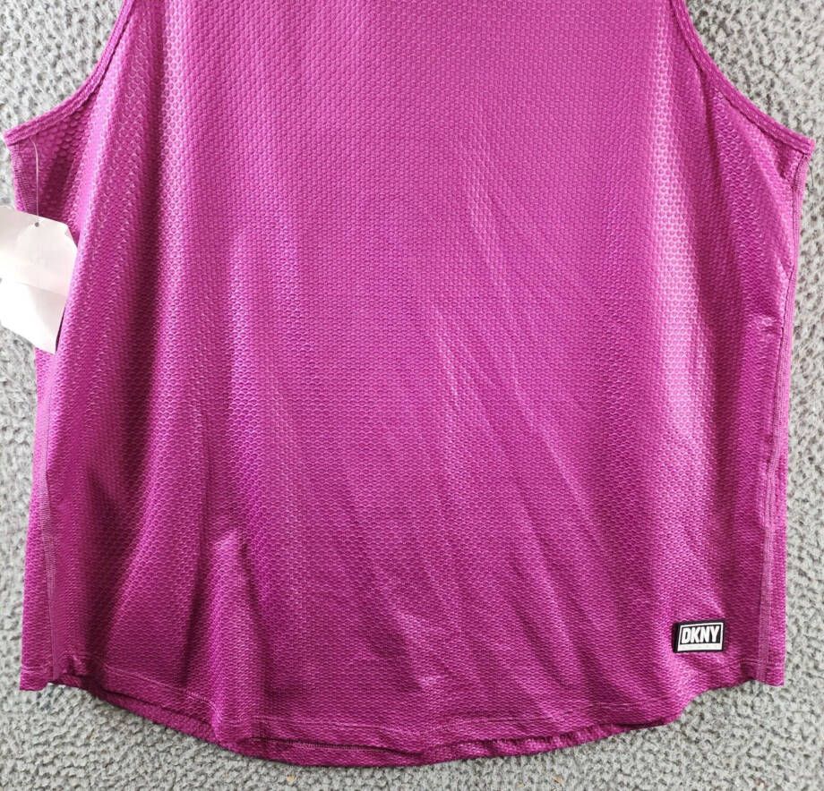 DKNY Sport Honeycomb Mesh Sleeveless Top Women's L Pink Crewneck Pullover Style~