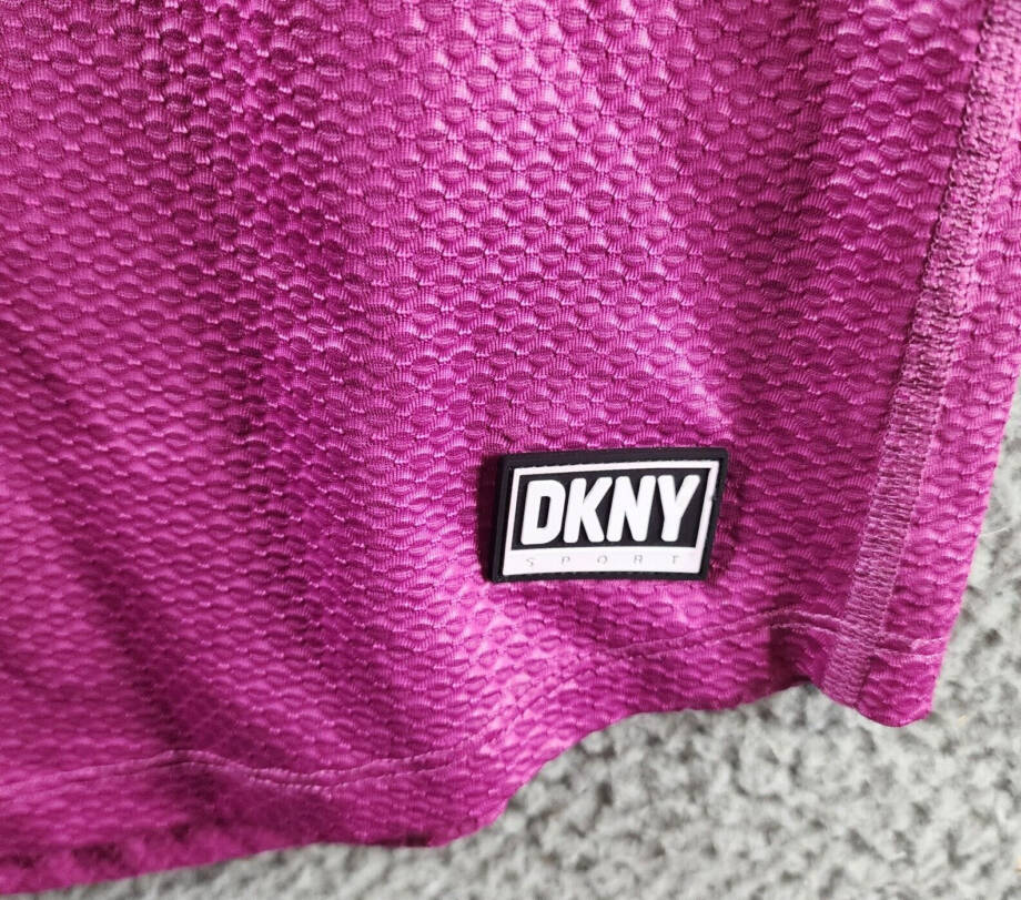 DKNY Sport Honeycomb Mesh Sleeveless Top Women's L Pink Crewneck Pullover Style~