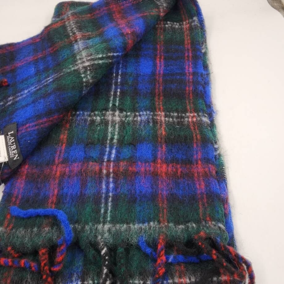 Lauren Ralph Lauren Lofty Scarf w/Crystal Patch Womens O/S Blue Multi Wool Blend