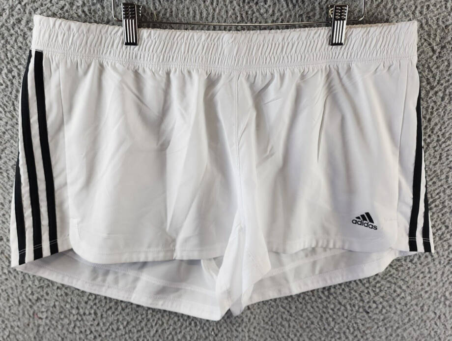 adidas Aeroready Shorts Women's XL White/Black Pull On Elasticized Waistband