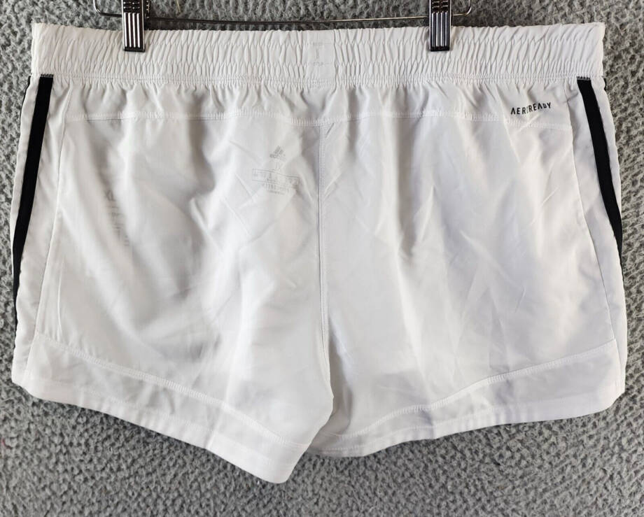 adidas Aeroready Shorts Women's XL White/Black Pull On Elasticized Waistband